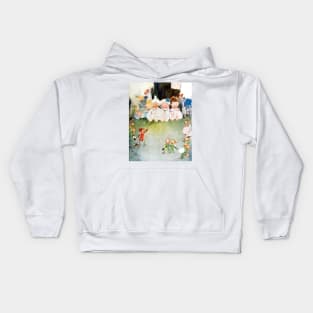 Babies Being Tended By Fairies - Peter Pan, Mabel Lucie Attwell Kids Hoodie